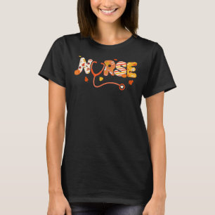 Camiseta Enfermeira de Ação de Graças Dia da Turquia Cai no