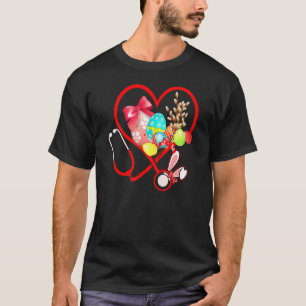 Camiseta Enfermeira de Amamentação Bunny Estetoscópio Orelh