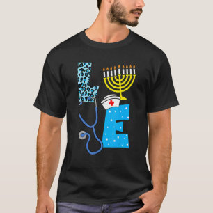 Camiseta Enfermeira de Amor Hanukkah Enfermeiras Judias Cha