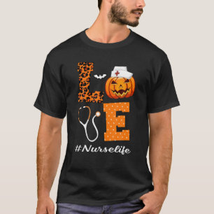 Camiseta Enfermeira de amor RN CNA ICU Life Happy Halloween