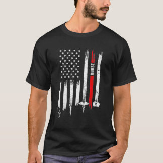 Camiseta Enfermeira de Bandeira Americana Enfermeira Design