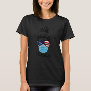 Camiseta Enfermeira de Cabelo Mensageiro Veste A Vida Másca