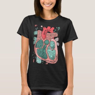 Camiseta Enfermeira de Cardiologia do Coração Anatômico Uti
