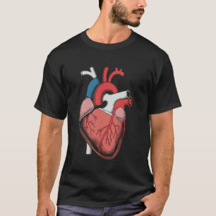 Camiseta Enfermeira de Cardiologia Médica Coração Anatômico