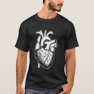 Camiseta Enfermeira de Cardiologia Médica Coração Anatômico