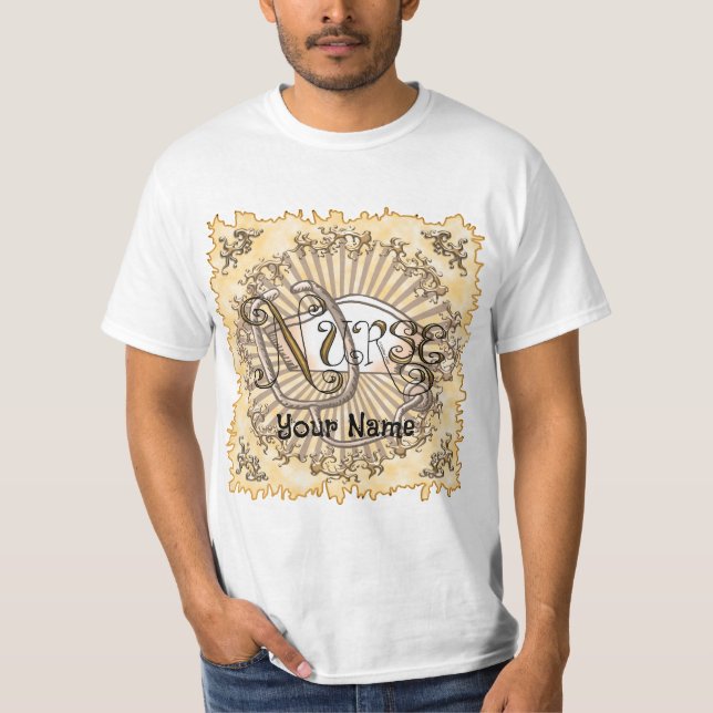 Camiseta enfermeira de cartas Douradas (Frente)