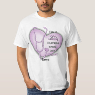 Camiseta Enfermeira de CNA de Coração Roxo