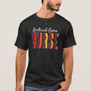 Camiseta Enfermeira de Cuidados Críticos Xadrez Coração de
