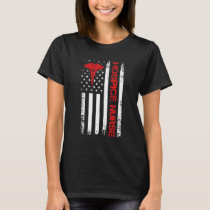 Camiseta Enfermeira de Cuidados Paliativos EUA Bandeira Ame
