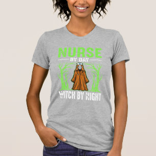 Camiseta Enfermeira De Dia Bruxa De Noite Design De Hallowe