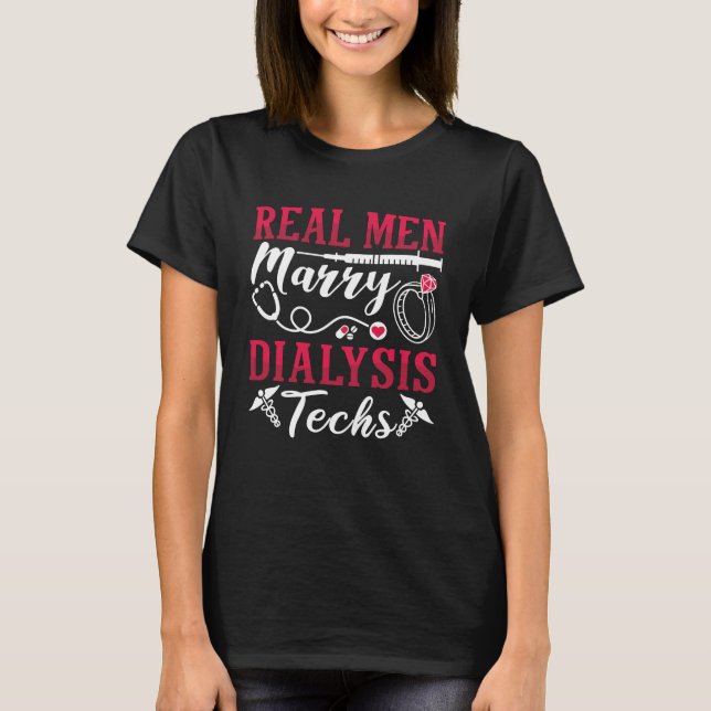 Camiseta Enfermeira de diálise Casado Real Men Diálise Tech (Frente)