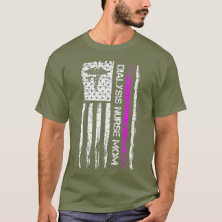 Camiseta Enfermeira de diálise de bandeiras norte-americana