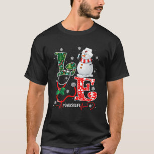 Camiseta Enfermeira de diálise do amor Enfermeira de Natal
