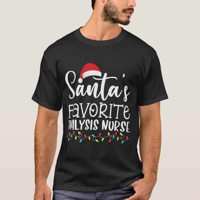 Camiseta Enfermeira de diálise favorita de papais noeis Sué (Frente)