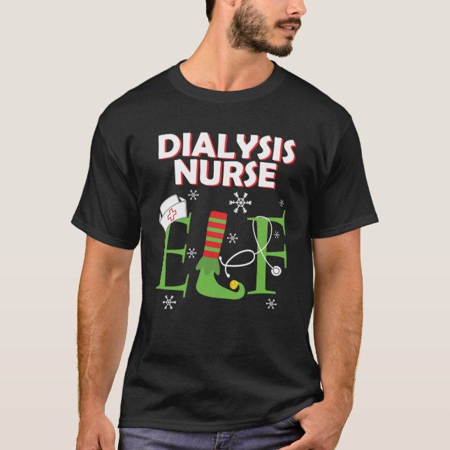 Camiseta Enfermeira de Diálise Grupo de Combinação de Natal (Frente)