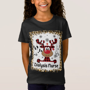 Camiseta Enfermeira de Diálise Sangrada Reindeer de Natal P