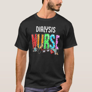 Camiseta Enfermeira de diálise Xadrez Vermelho Amor Coração