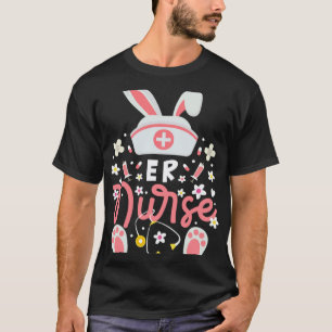 Camiseta Enfermeira de Emergência Bunny Gorro de Orelhas de
