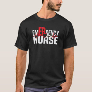 Camiseta Enfermeira de Emergência de Batimento Cardíaco Enf