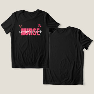 Camiseta Enfermeira de Emergência Fofa Laço Rosa Coquete