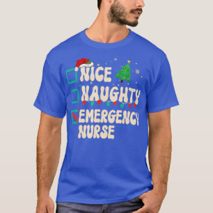 Camiseta Enfermeira de Emergência Santa Claus Lista de Nata