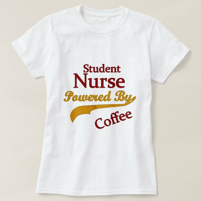 Camiseta Enfermeira de estudante psta pelo café (Frente do Design)