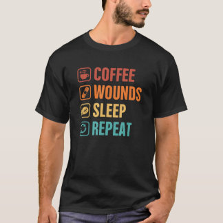 Camiseta Enfermeira de feridas Enfermeira Cafeinada Feridas