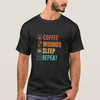 Camiseta Enfermeira de feridas Enfermeira Cafeinada Feridas