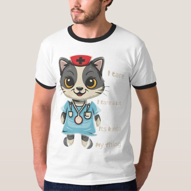Camiseta Enfermeira de Gatos: É a minha coisa (Frente)