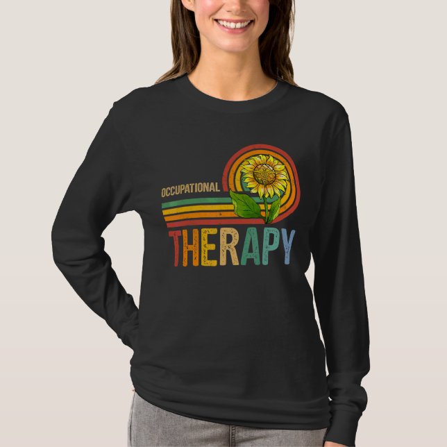 Camiseta Enfermeira de girassol com terapia ocupacional (Frente)