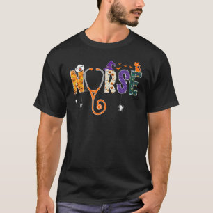 Camiseta Enfermeira de Halloween Enfermagem CNA RN LPN Gato