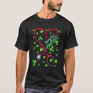 Camiseta Enfermeira de Informática Dia de São Patrício Amor