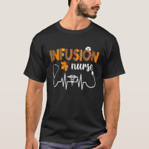 Camiseta Enfermeira de Infusão Boho Leopard Heartbeat Ação