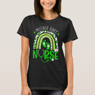 Camiseta Enfermeira de Mãe Bebê Arco-Íris Enfermagem Feliz