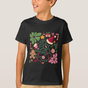 Camiseta Enfermeira de Natal Boho Flor Estetoscópio Enferma