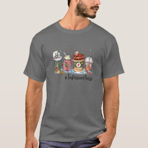 Camiseta Enfermeira de Natal Café Lateral Cacau Quente Nu