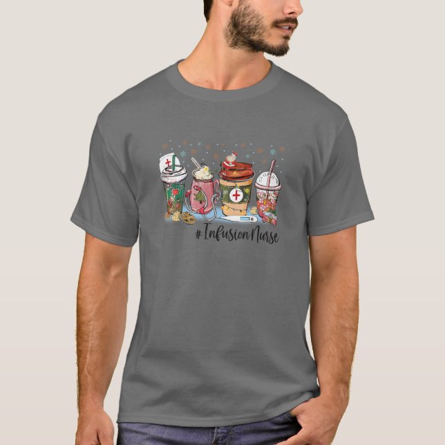 Camiseta Enfermeira de Natal Café Lateral Cacau Quente Nu (Frente)