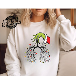 Camiseta Enfermeira de Natal, Camisola de Natal pulmonar