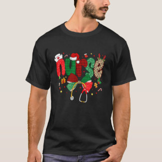 Camiseta Enfermeira de Natal Coquete Laço Estetoscópio Enfe