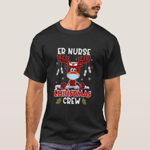 Camiseta Enfermeira de Natal de enfermeira de ICU em emergê