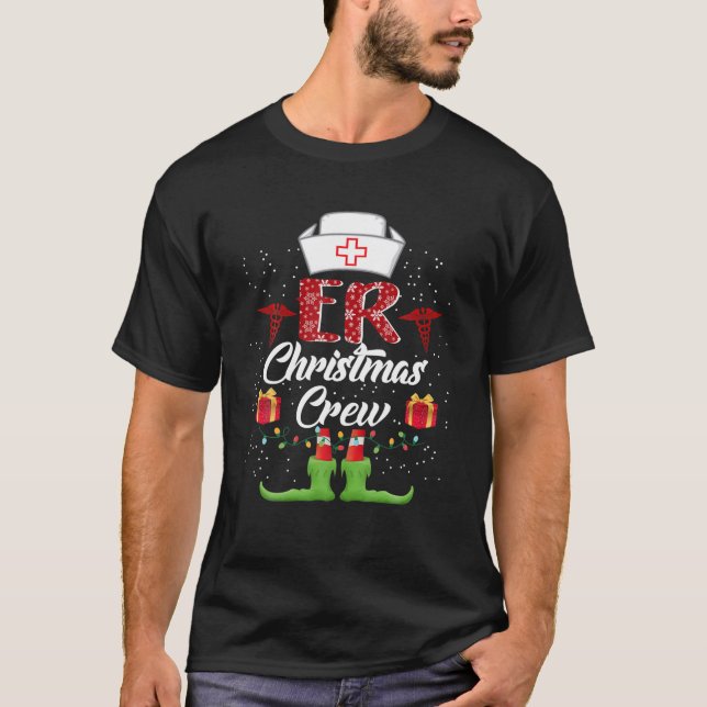 Camiseta Enfermeira de Natal em Grupo Familiar Enfermeira e (Frente)