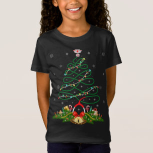 Camiseta Enfermeira de Natal Enfermeira de Santa Hat