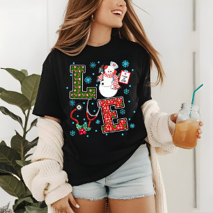 Camiseta Enfermeira de Natal Enfermeira Médica Bonita Holly
