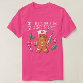 Camiseta Enfermeira de Natal Engraçada à Noite Silenciosa A