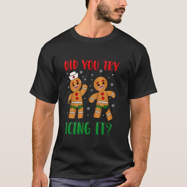 Camiseta Enfermeira de Natal Engraçada, Gingerpão Homem Voc (Frente)