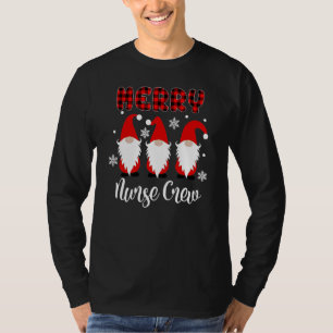 Camiseta Enfermeira de Natal Engraçada Gnomos Stethoscope T