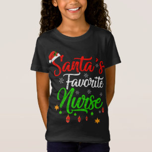 Camiseta Enfermeira de Natal favorita dos Papais noeis Xmas