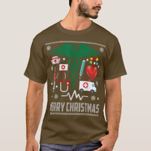 Camiseta Enfermeira de Natal Feliz Enfermeira Enfermeira Fe