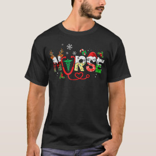 Camiseta Enfermeira de Natal Trabalhador de Saúde no Enferm