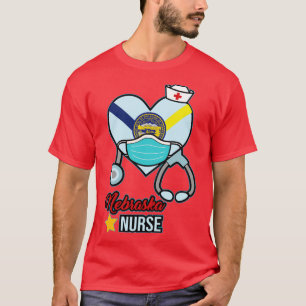 Camiseta Enfermeira de Nebraska Love RN LPN CNA Enfermando